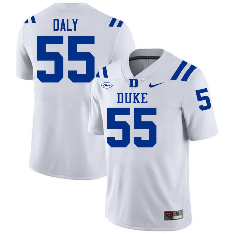 Duke Blue Devils #55 Ryan Daly College Football Jersey Stitched-White